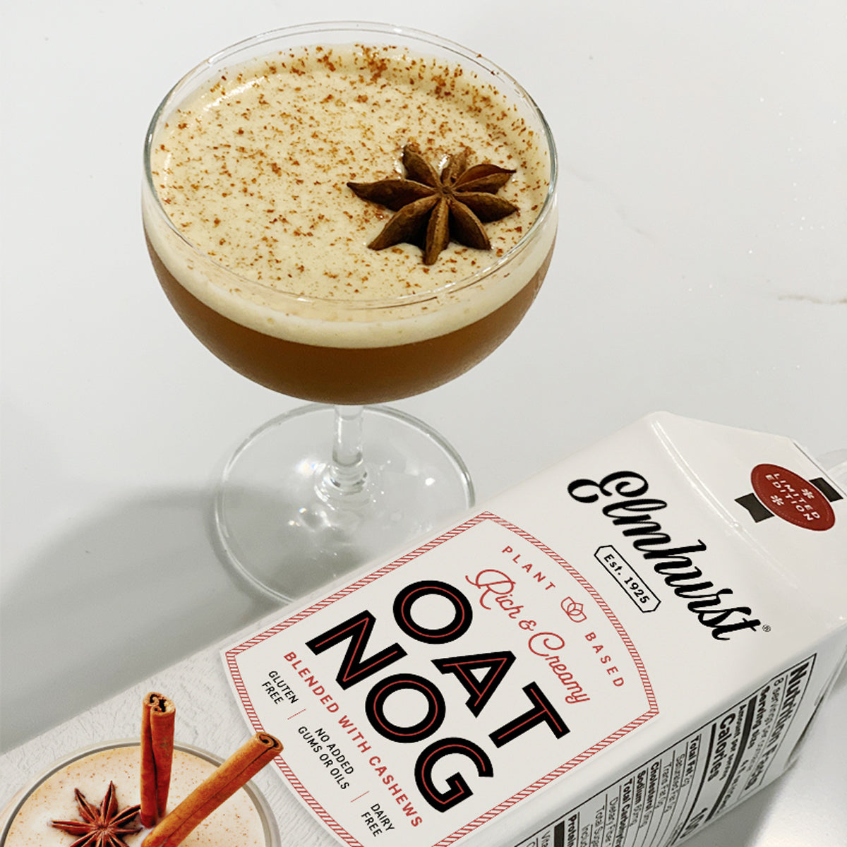 OatNog Espresso Martini
&ndash; Elmhurst 1925