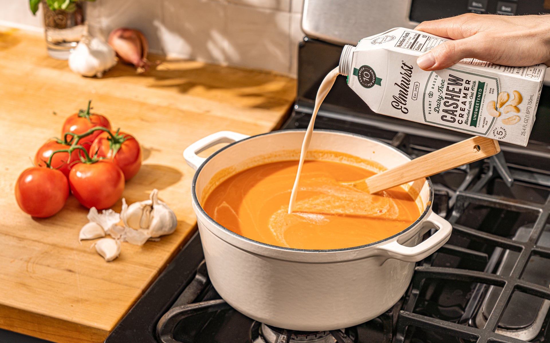 Creamy Dairy-Free Tomato Basil Soup