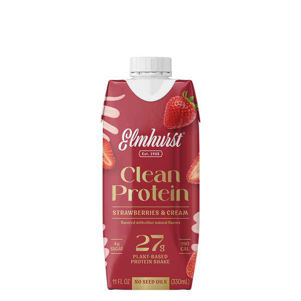 Plant-Based Strawberries & Cream Protein Shake - Elmhurst 1925