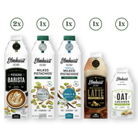2x Pistachio Barista Edition, 1x Unsweetened Milked Pistachios , 1x Unsweetened Vanilla Milked Pistachios, 1x Pistachio Latte, 1x Pistachio Créme Oat Creamer