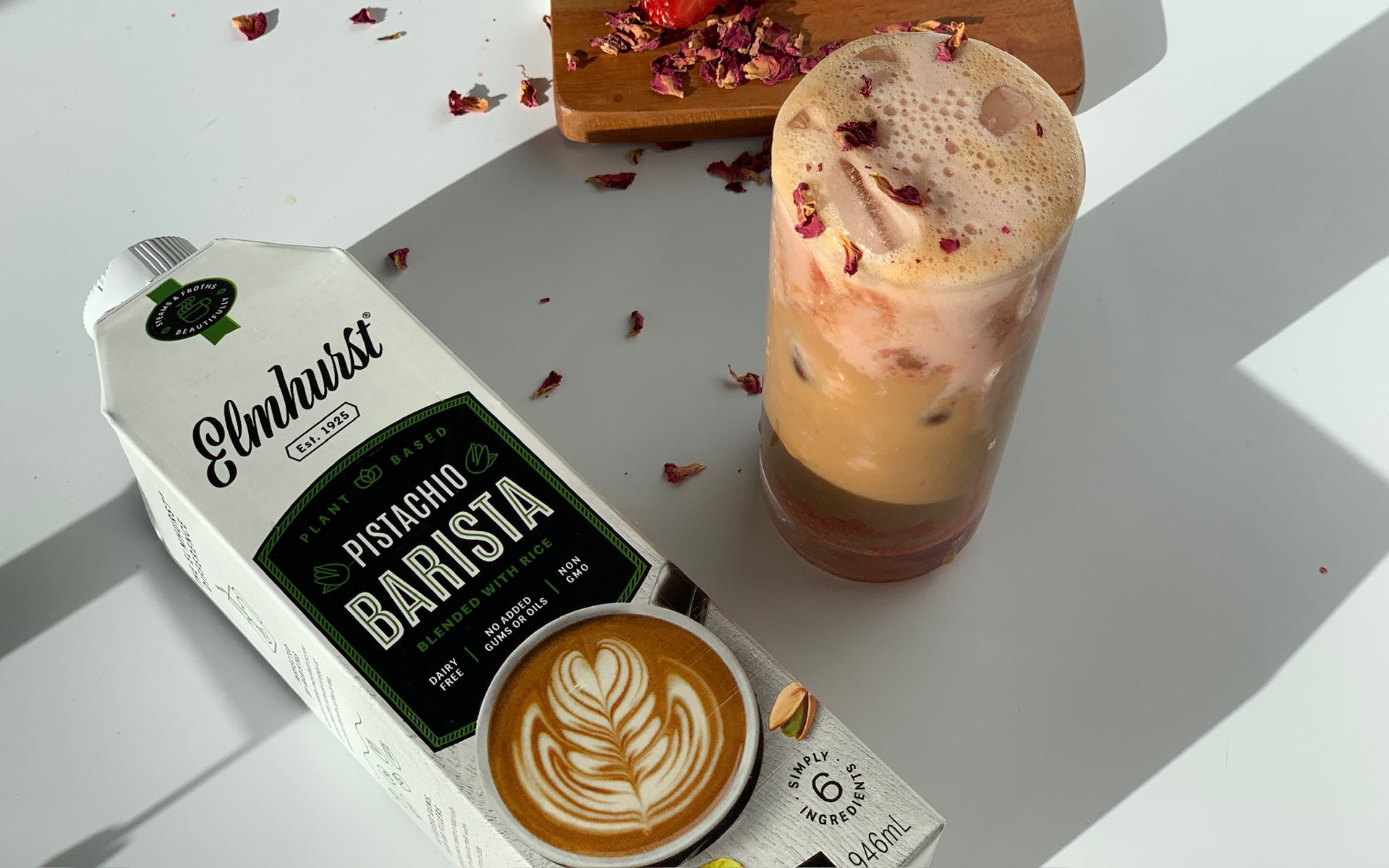 Iced Strawberry Rose Latte