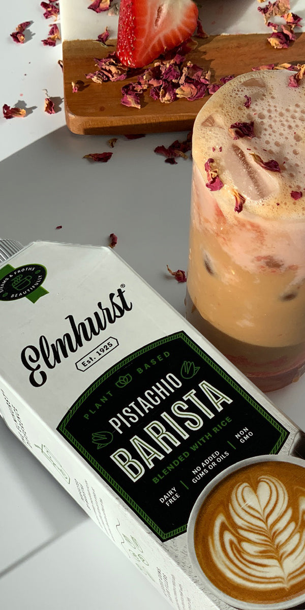 Iced Strawberry Rose Latte