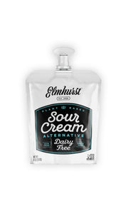 Front view of Elmhurst Vegan Sour Cream 8 oz squeeze pouch