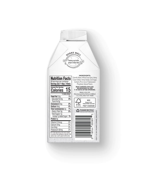 Elmhurst Oat Milk Creamer – Caramel Macchiato, 16oz (Non-Dairy) – Nutrition Facts