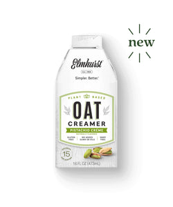 Elmhurst Oat Milk Creamer – Pistachio Crème, 16oz (Plant-Based)