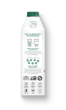 Load image into Gallery viewer, The side of a carton of Elmhurst Unsweetened Hazelnut Milk with product benefits and clean ingredients info